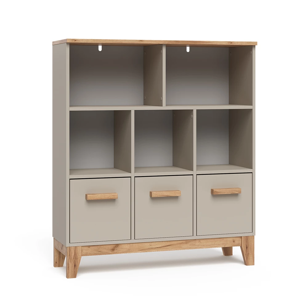 Kinderregal in Cashmere/Artisan auf weißem Hintergrund