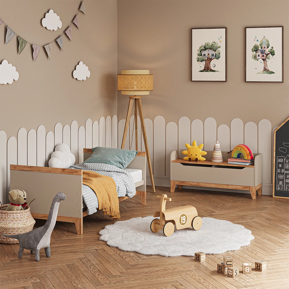 Close-up of Speelgoedkist in Kasjmier/Artisan, showing design and surface details