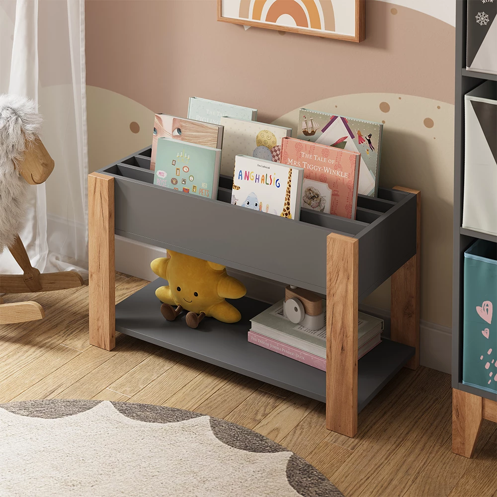 Close-up of Kinderplank in Grijs/Kunstnijverheid, showing texture/details