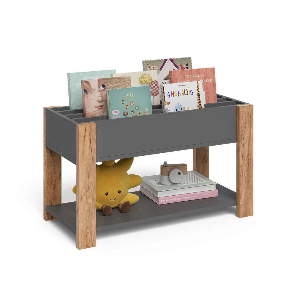 Kinderplank in Grijs/Kunstnijverheid on white background with decorative elements