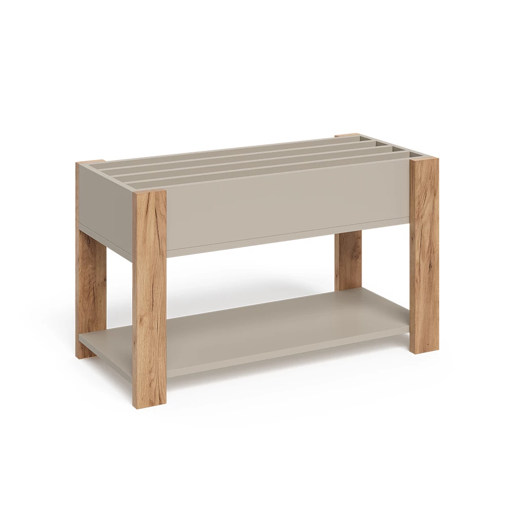 Kinderregal in Cashmere/Artisan auf weißem Hintergrund