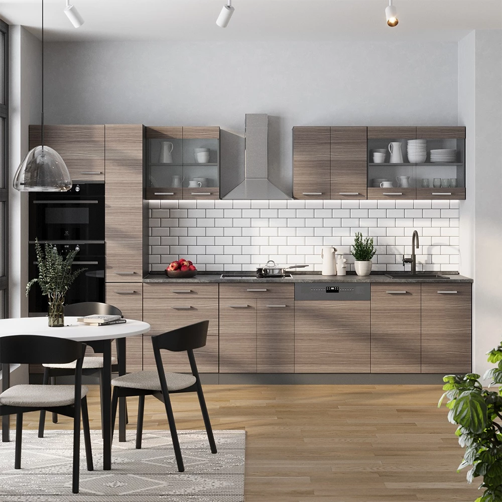 Complete keuken in Edel grijs/antraciet shown in ambient setting with decoration
