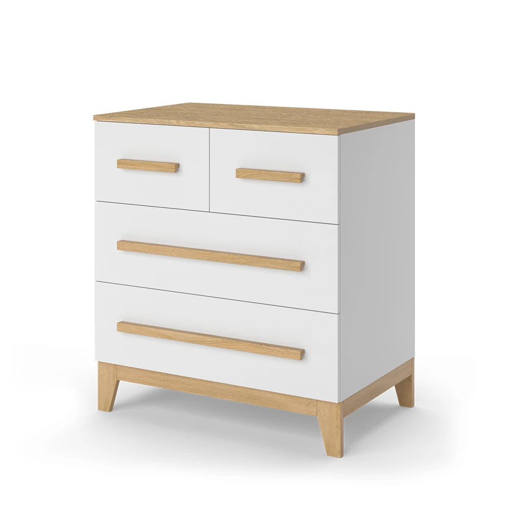 Kommode in Weiß auf weißem Hintergrund