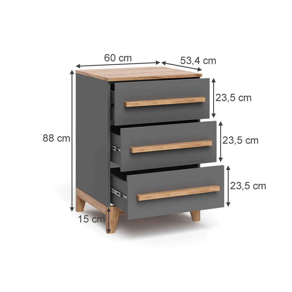 Sideboard in Gray/Artisan on white background