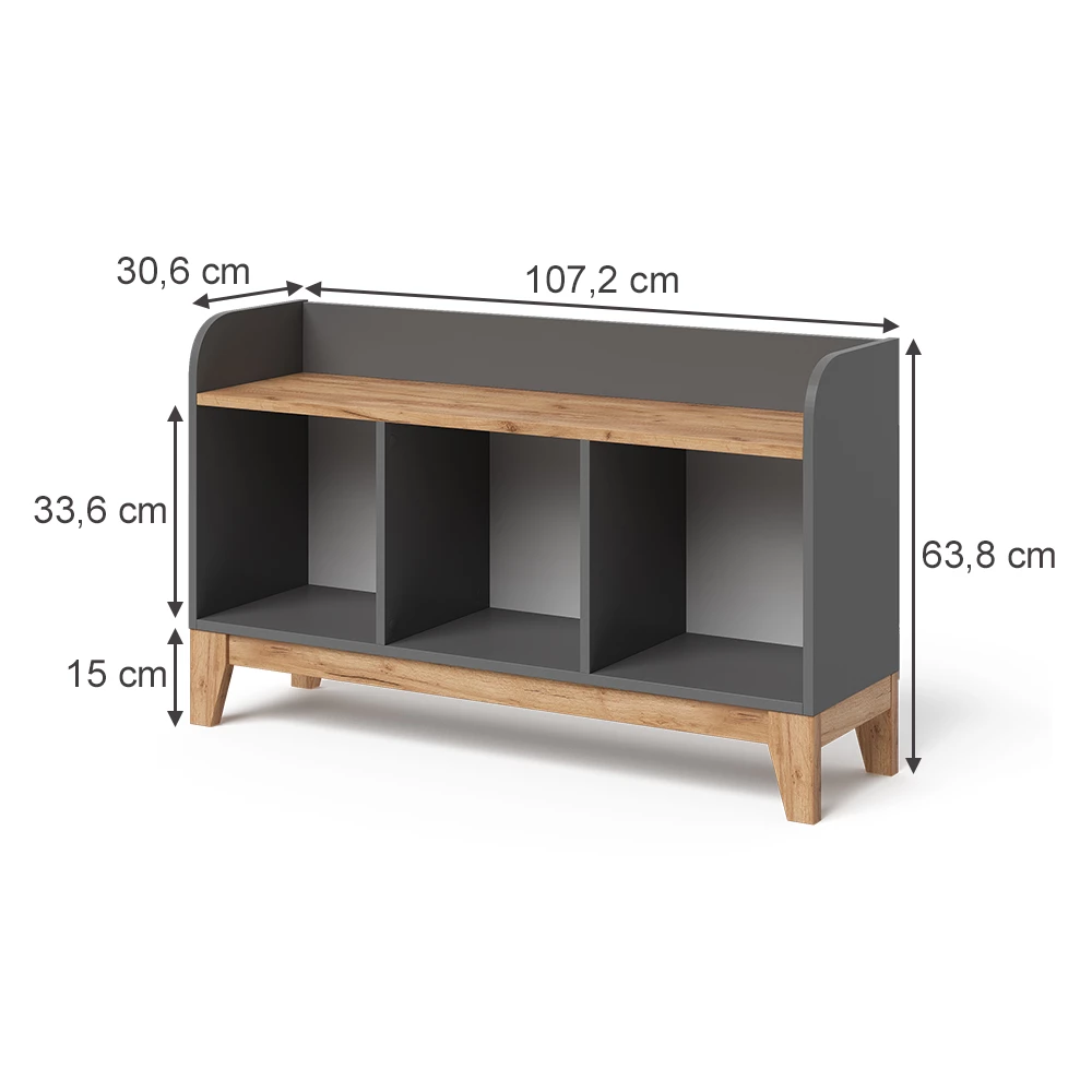 Barnbänk in Grå/Artisan on white background