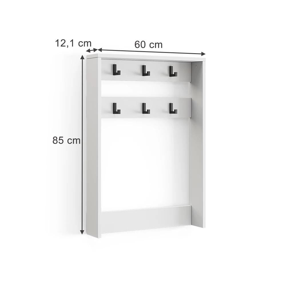 Wandkapstok in Wit on white background