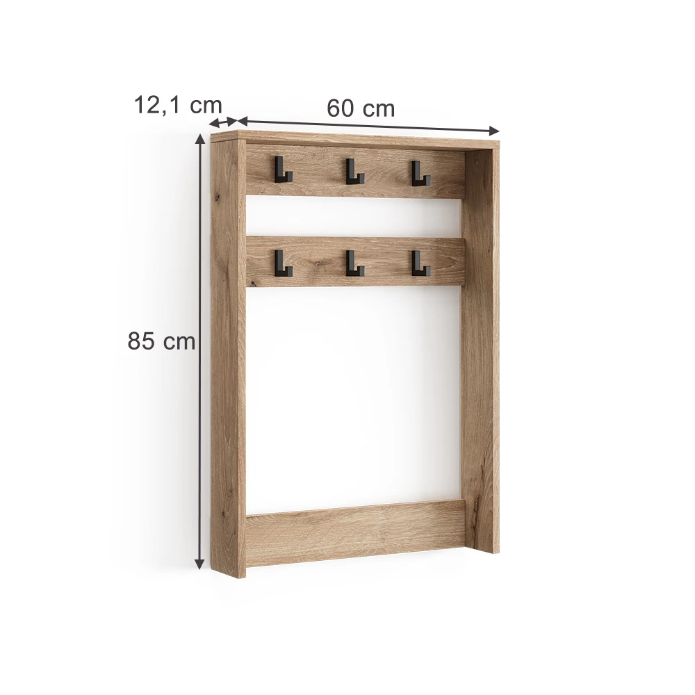 Wandkapstok in Viking Eik on white background