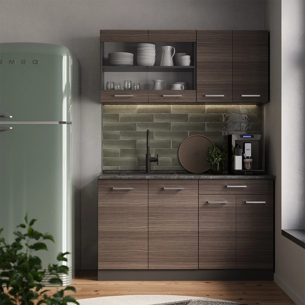 Jednolôžková kuchyňa in Ušľachtilá sivá/antracitová on white background