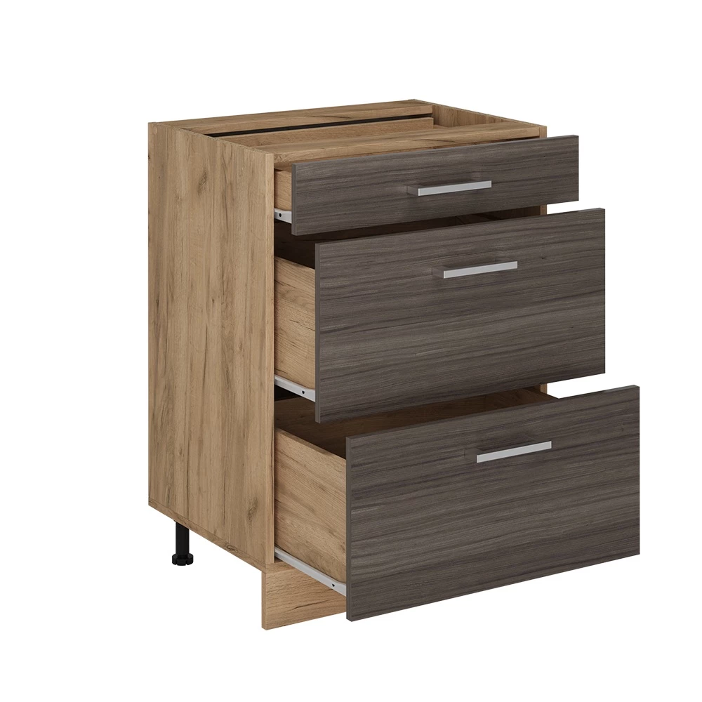 Keukenonderkast in Edel grijs on white background with decorative elements