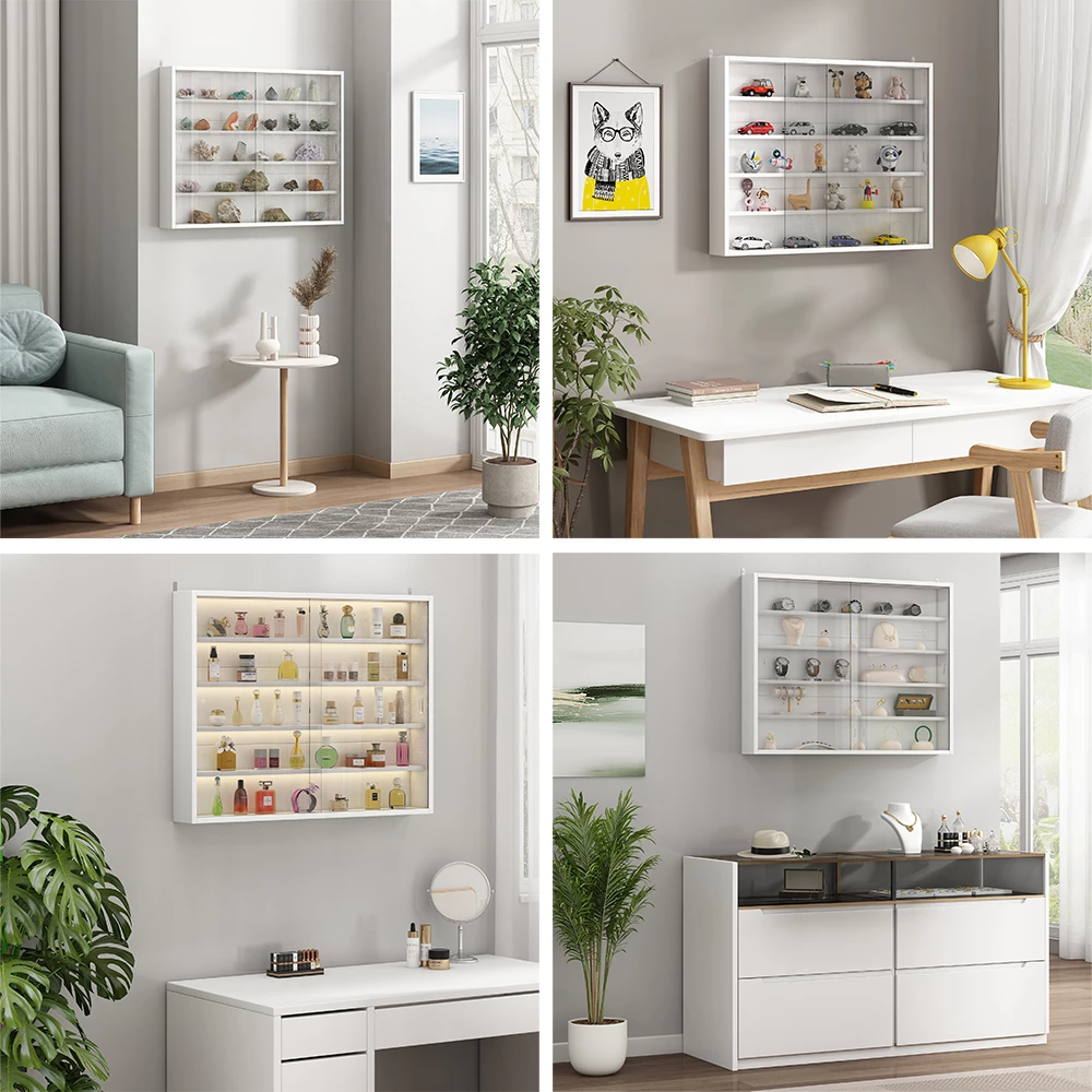 Close-up of Wandvitrine in Wit, showing design and surface details