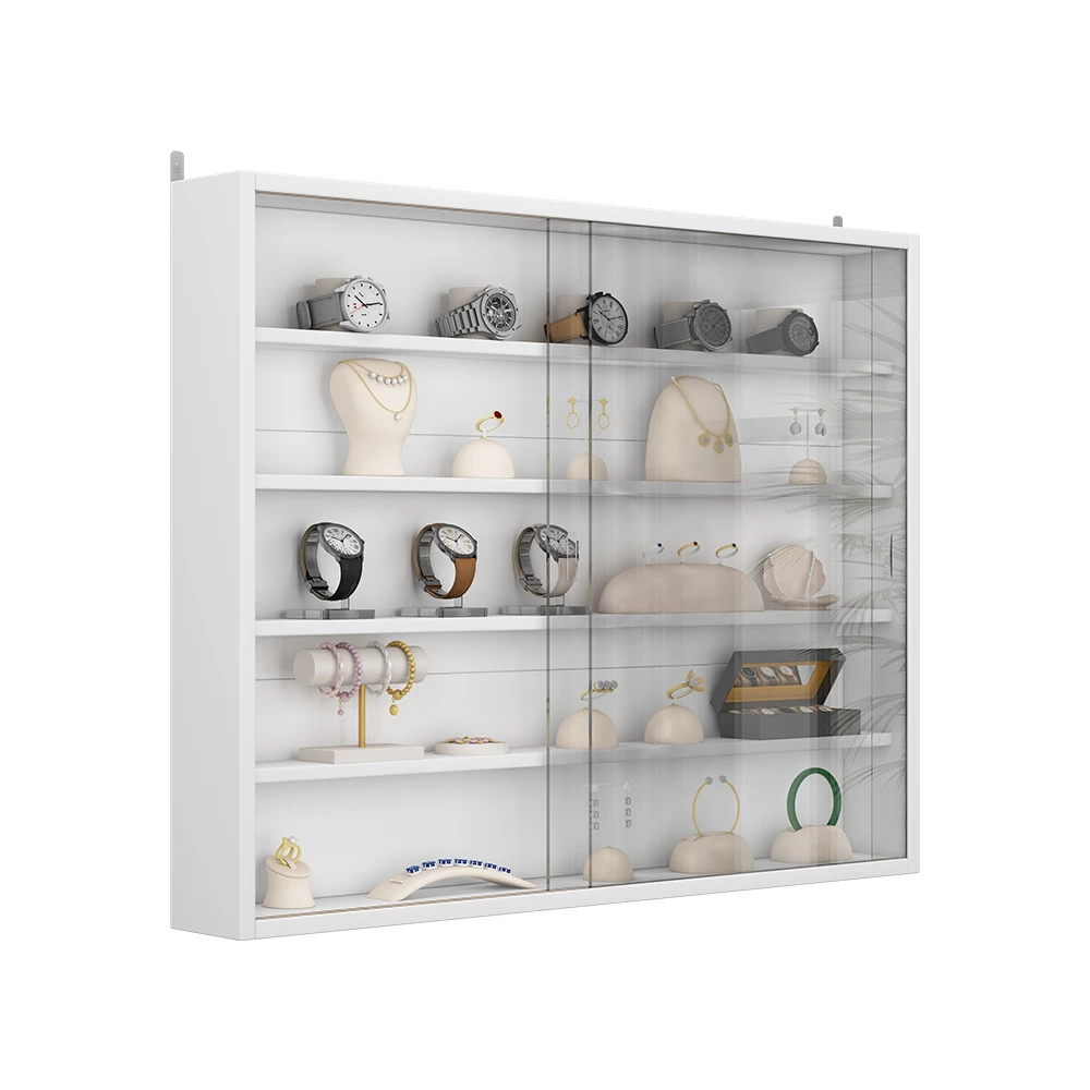 Wandvitrine in Wit on white background with decorative elements