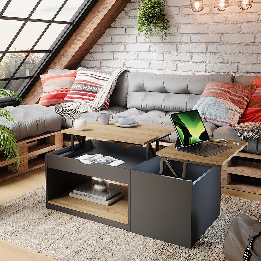 Konferenčný stolík in čierna on white background with decorative elements