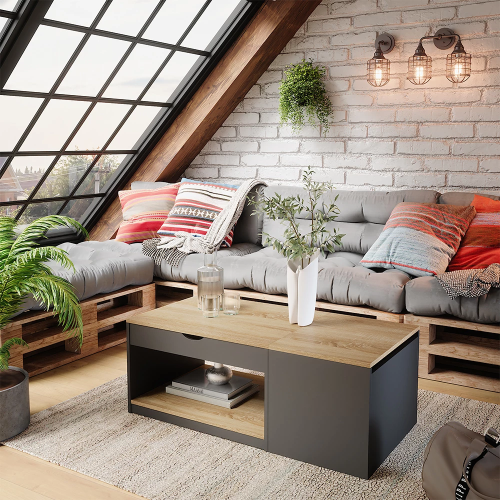 Couchtisch Avela Schwarz 55 x 110 cm livinity®