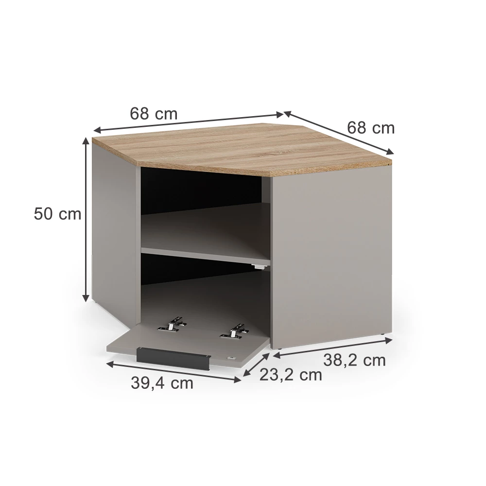 Lowboard in Grijs on white background