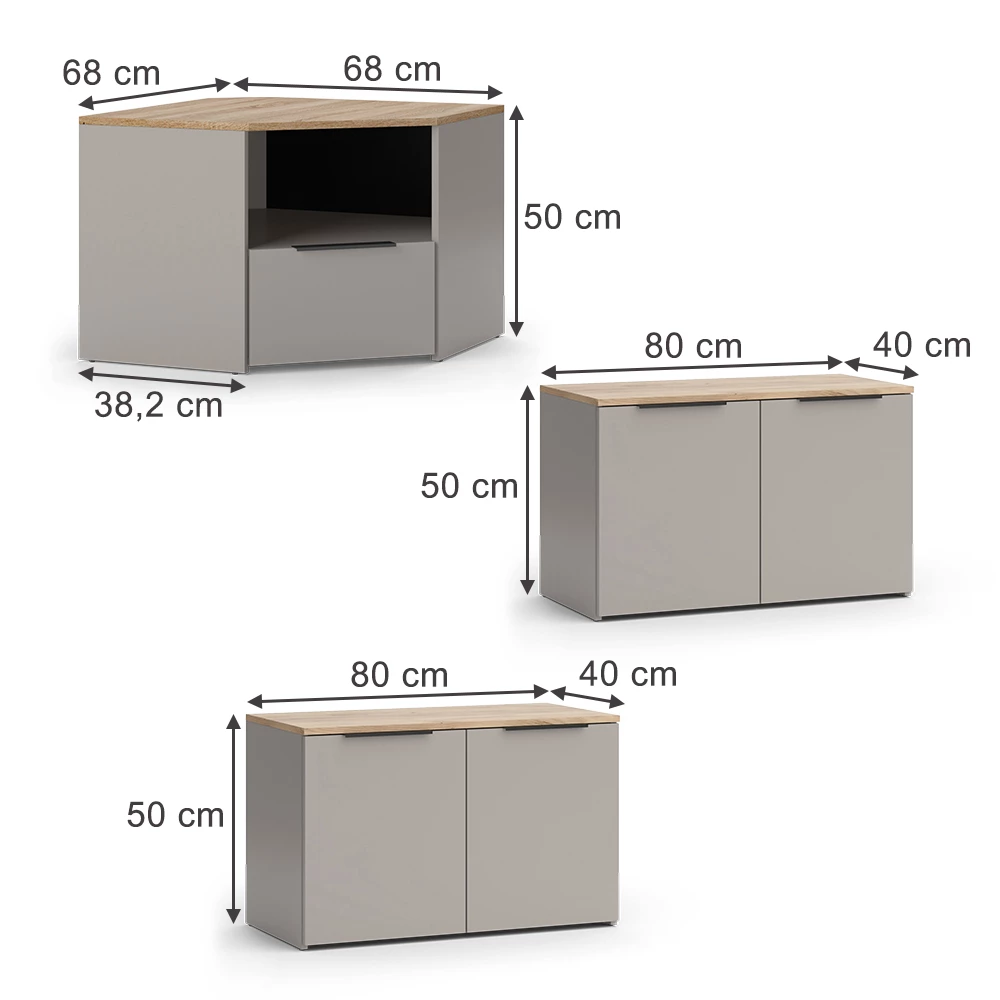 Seinäkaappi in Greige on white background