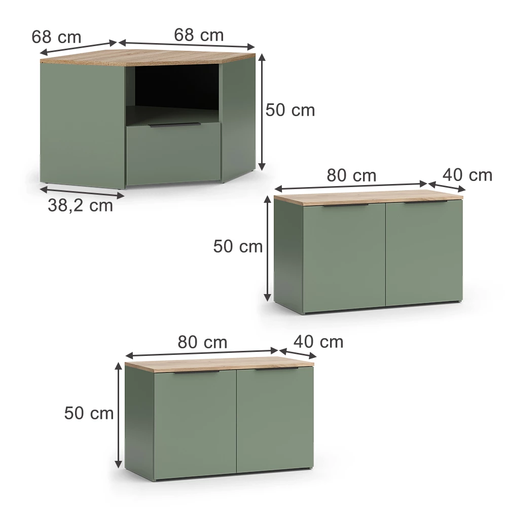 Seinäkaappi in Vihreä on white background