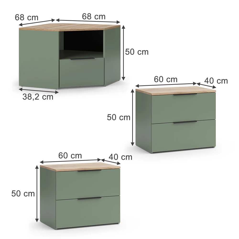 Parete attrezzata soggiorno in Verde on white background