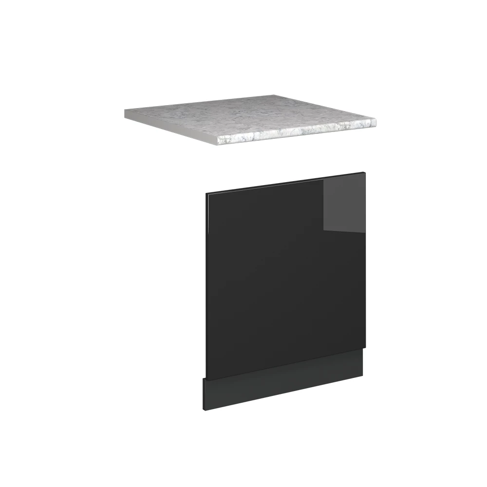 Frontblende in Anthrazit Hochglanz auf weißem Hintergrund