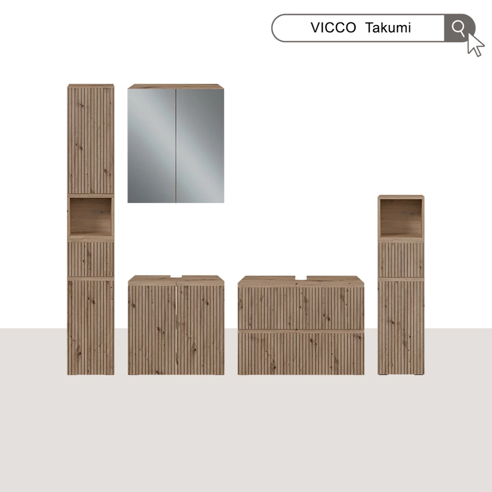 Set di mobili da bagno 3 pezzi Takumi Artigiano 3 parti Vicco