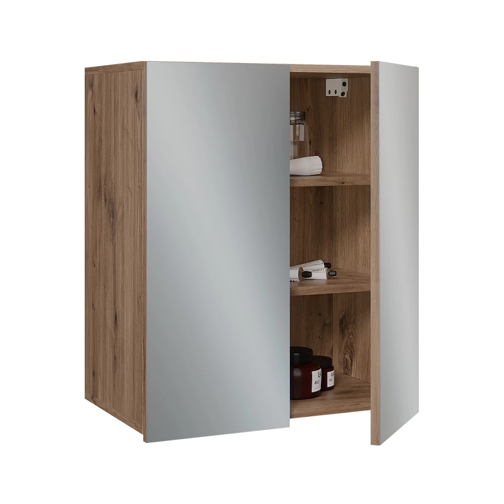 Specchio contenitore bagno in Artigiano on white background with decorative elements