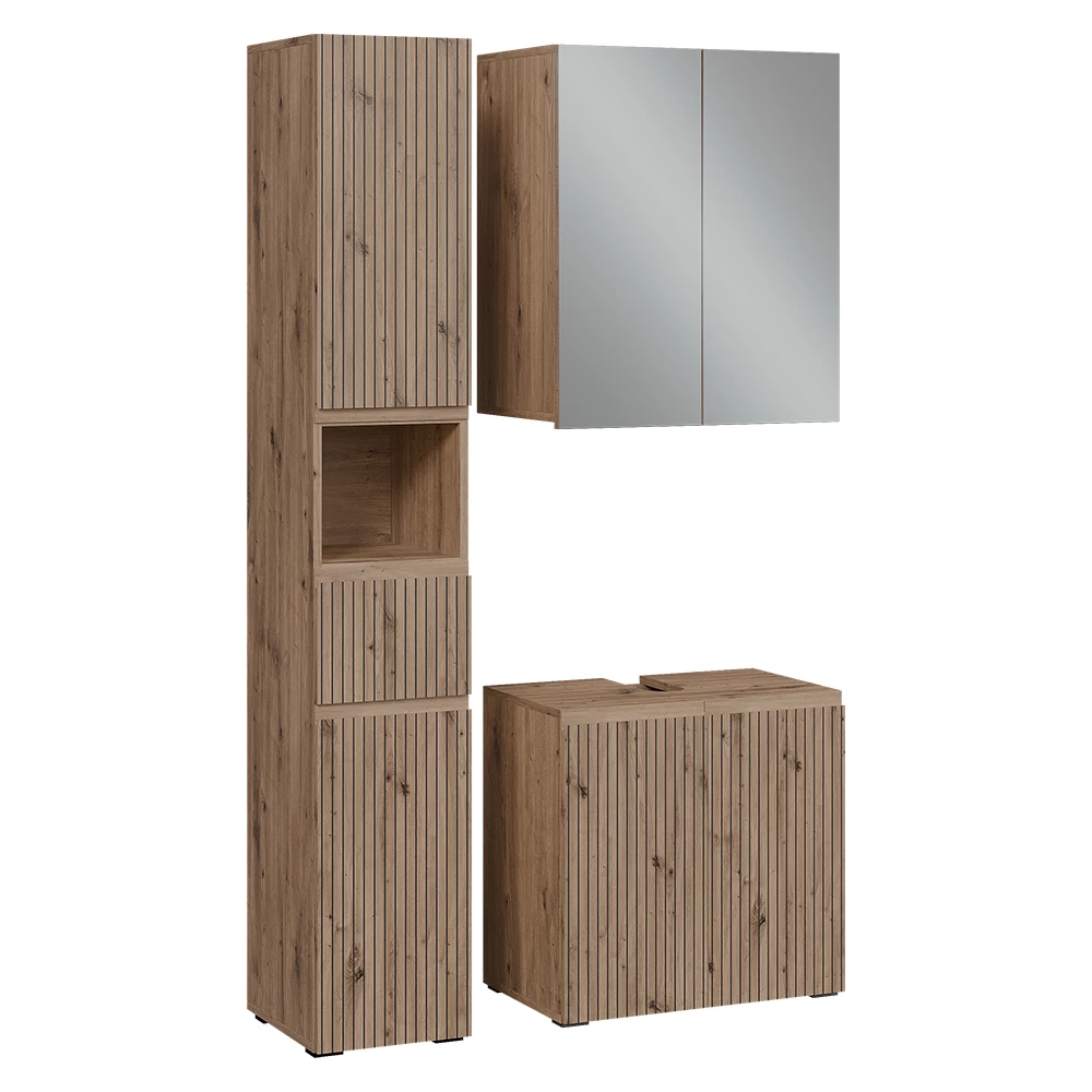 Set di mobili da bagno 3 pezzi in Artigiano on white background