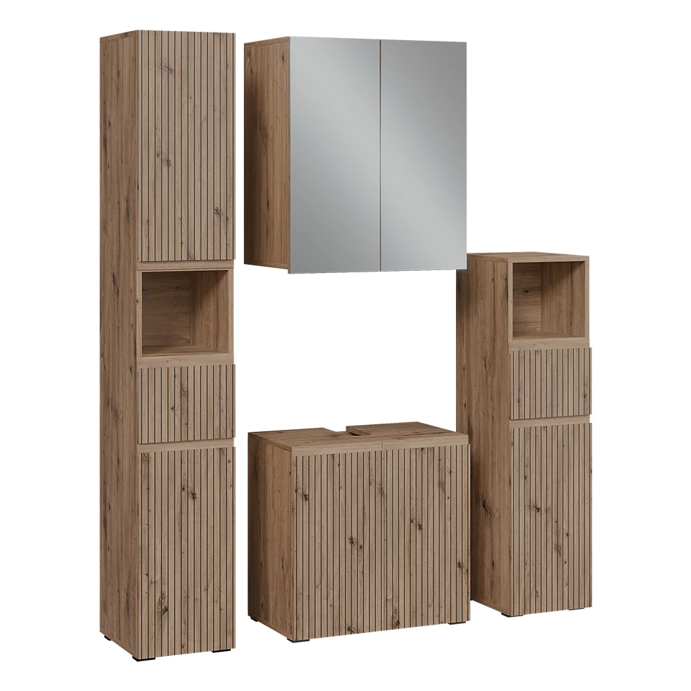 Badmöbel-Set in Artisan auf weißem Hintergrund