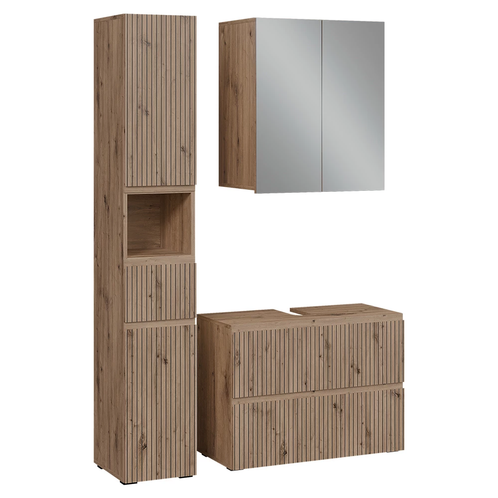 Set di mobili da bagno 3 pezzi in Artigiano on white background