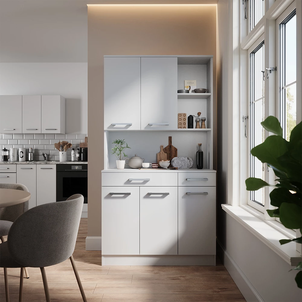 Küchenbuffet Raul Weiß 100.1 x 188.5 cm mit 5 Türen & 2 Schubladen Vicco