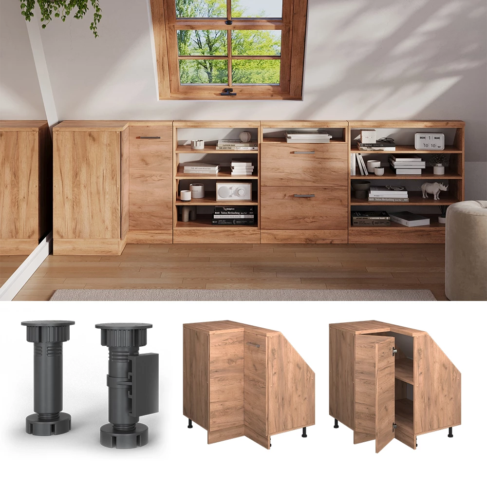 Armário sótão Armário de canto in carvalho goldkraft on white background