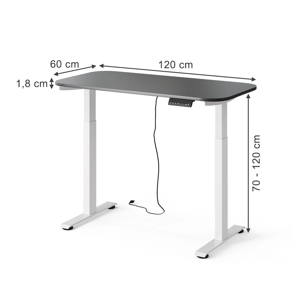 Desk in Anthracite on white background