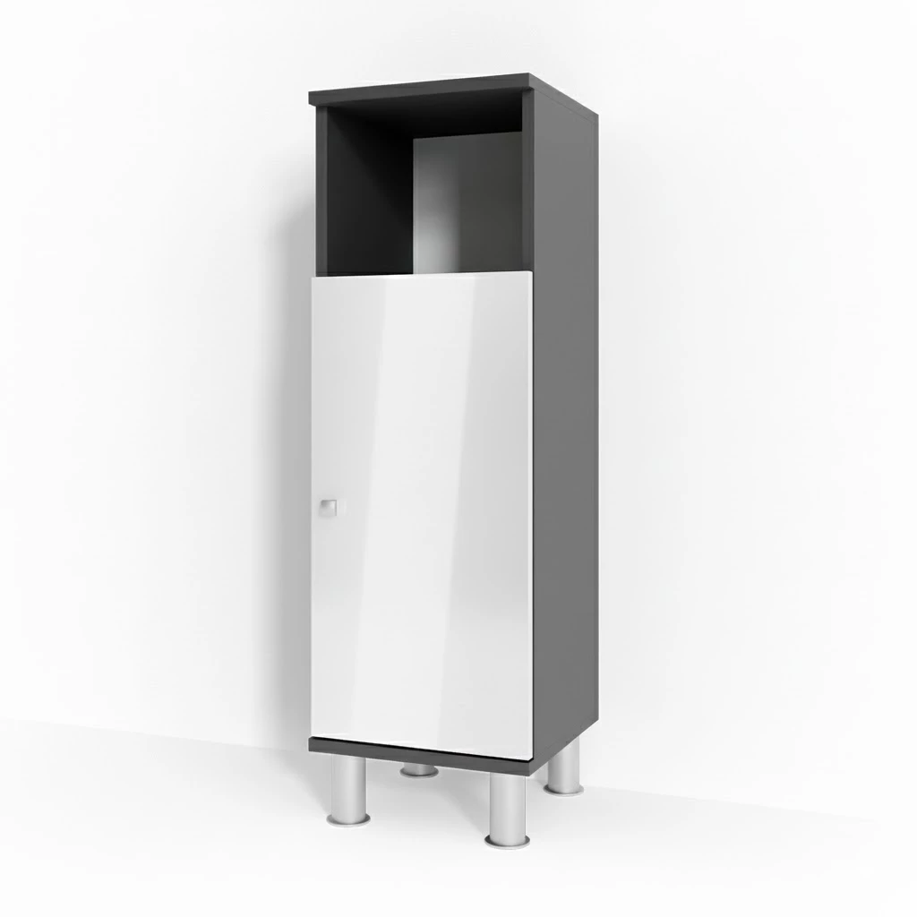 Midischrank in Anthrazit auf weißem Hintergrund