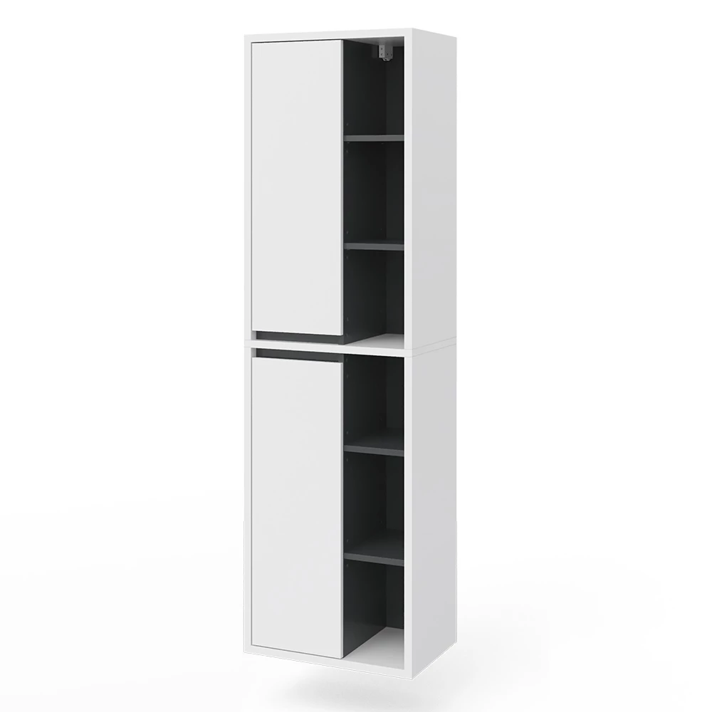 Badschrank in Weiß auf weißem Hintergrund