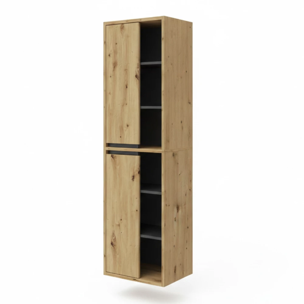 Mobile da bagno in Rovere artigianale on white background