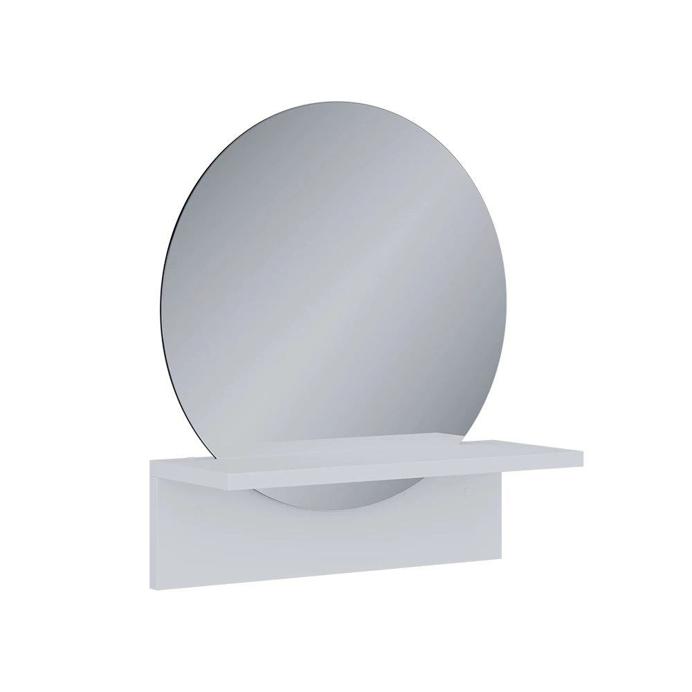 Badezimmerspiegel in Weiß auf weißem Hintergrund