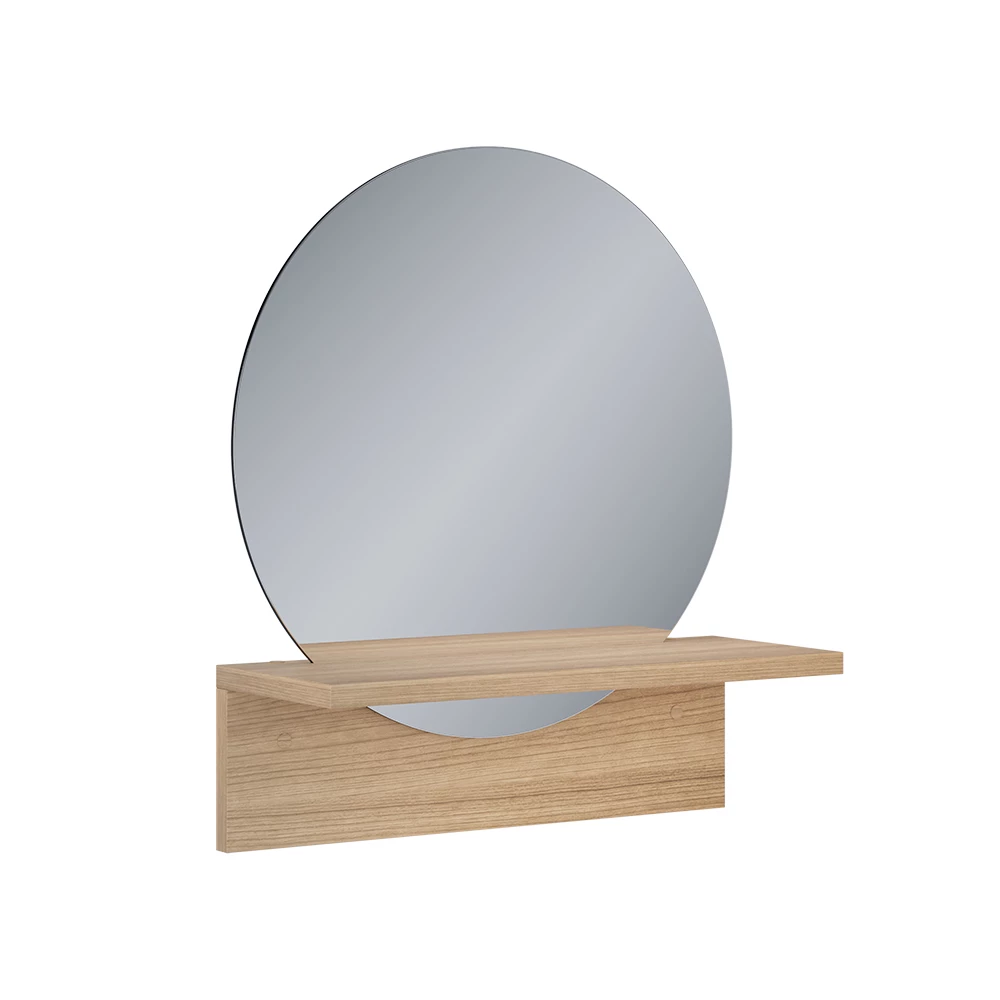 Specchio bagno in Quercia dorata on white background