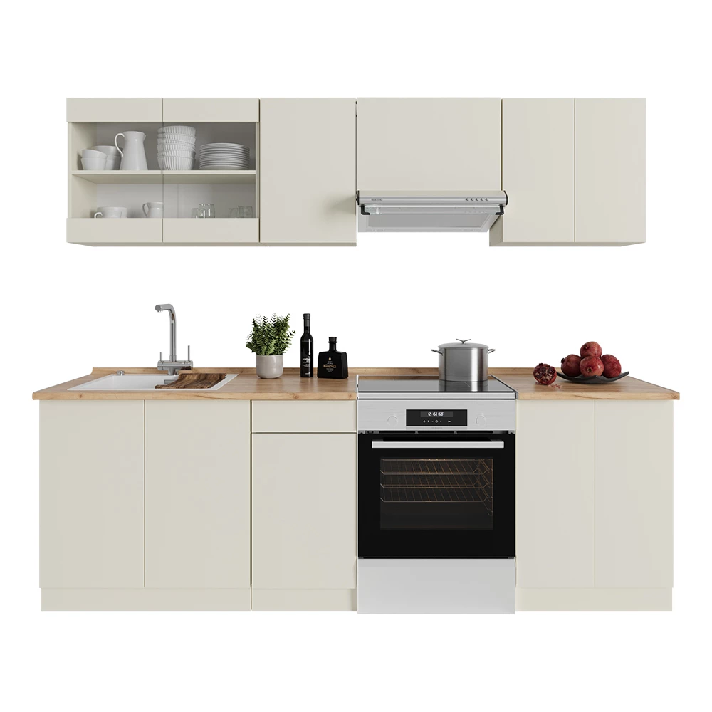 Keukenblok in Beige on white background with decorative elements