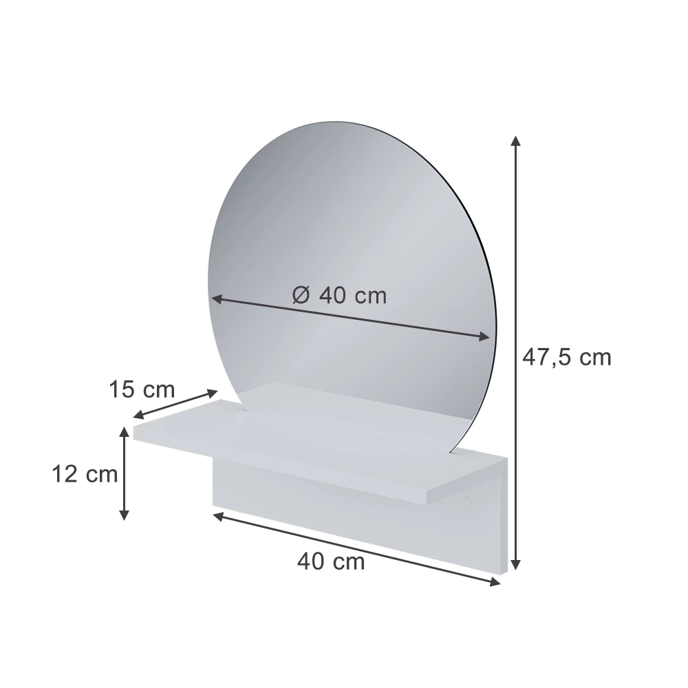 Badrumsspegel in Vit on white background