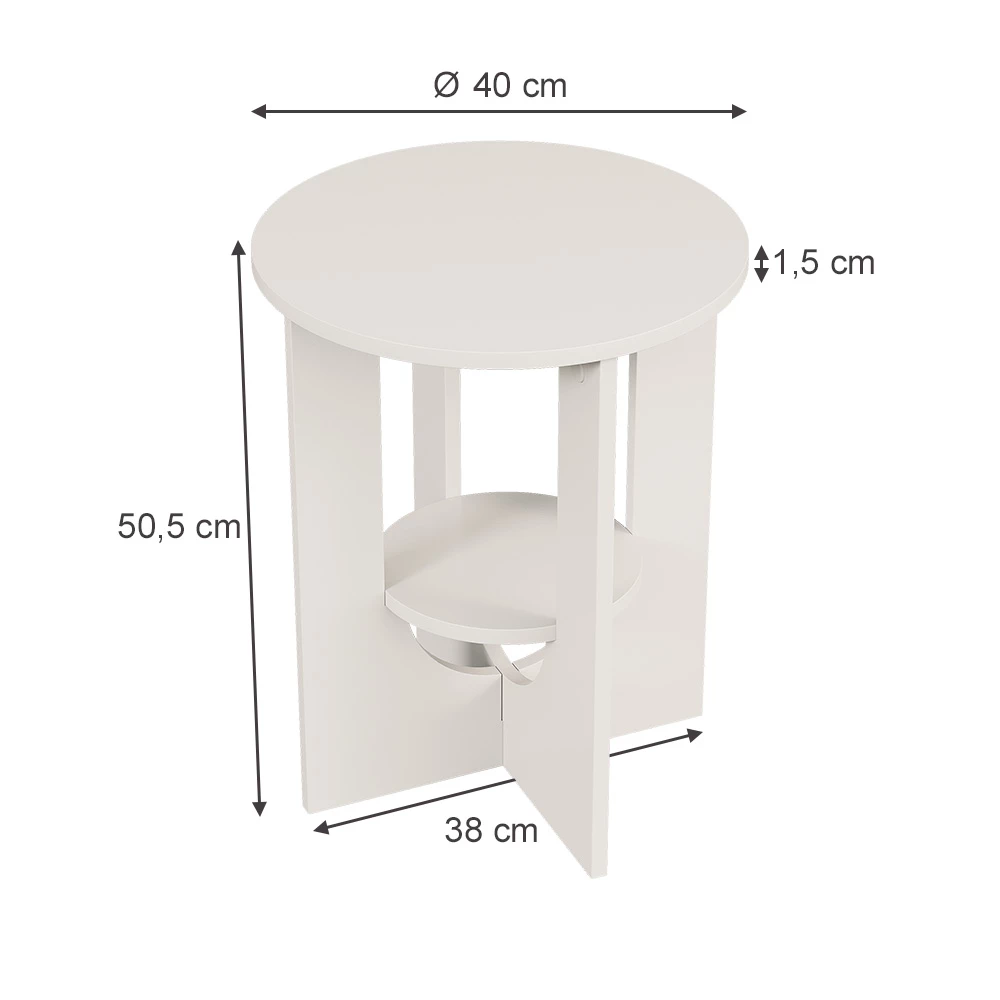 Sofabord i farven Hvid på hvid baggrund