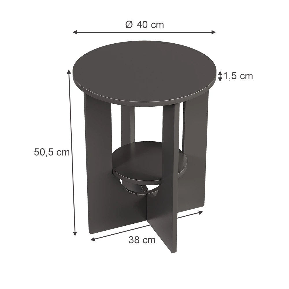 Sofabord i farven Sort på hvid baggrund