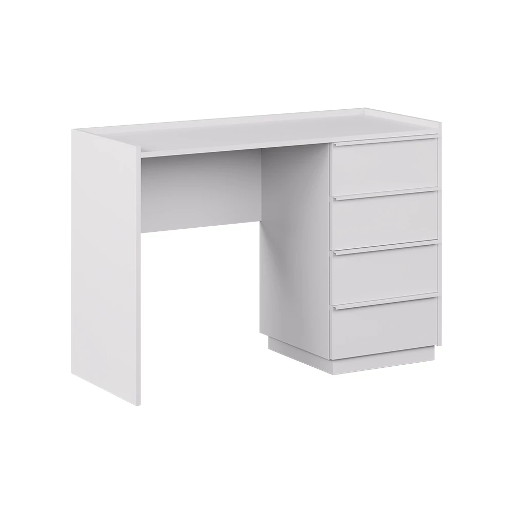 Schminktisch in Weiß auf weißem Hintergrund