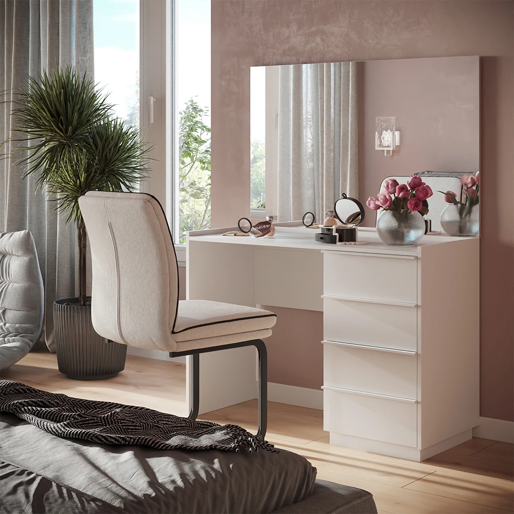 Kaptafel in Wit shown in ambient setting with decoration