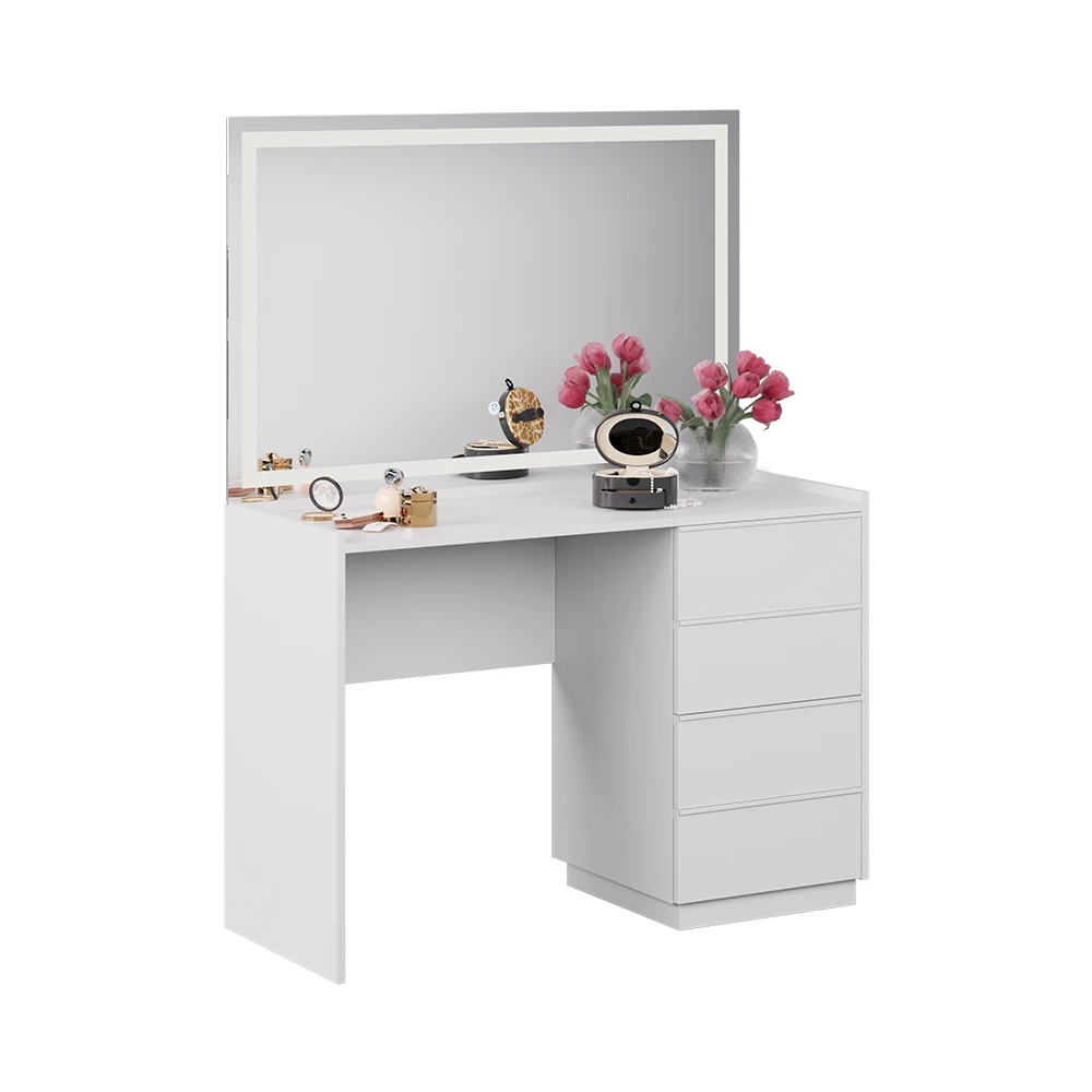 Kaptafel met licht in Wit on white background with decorative elements