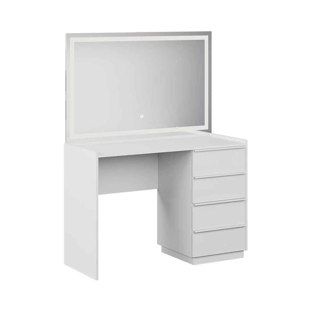 Kaptafel met licht in Wit on white background