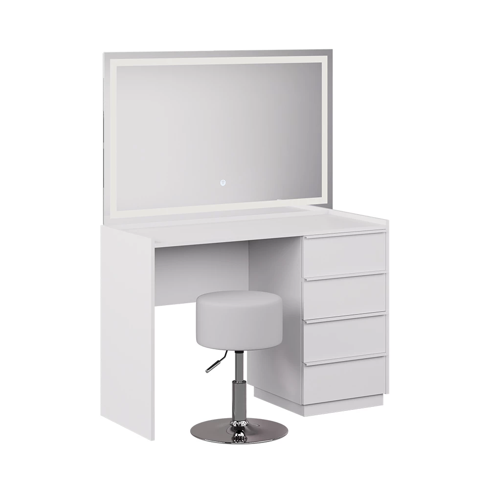 Kaptafel set met kruk in Wit on white background