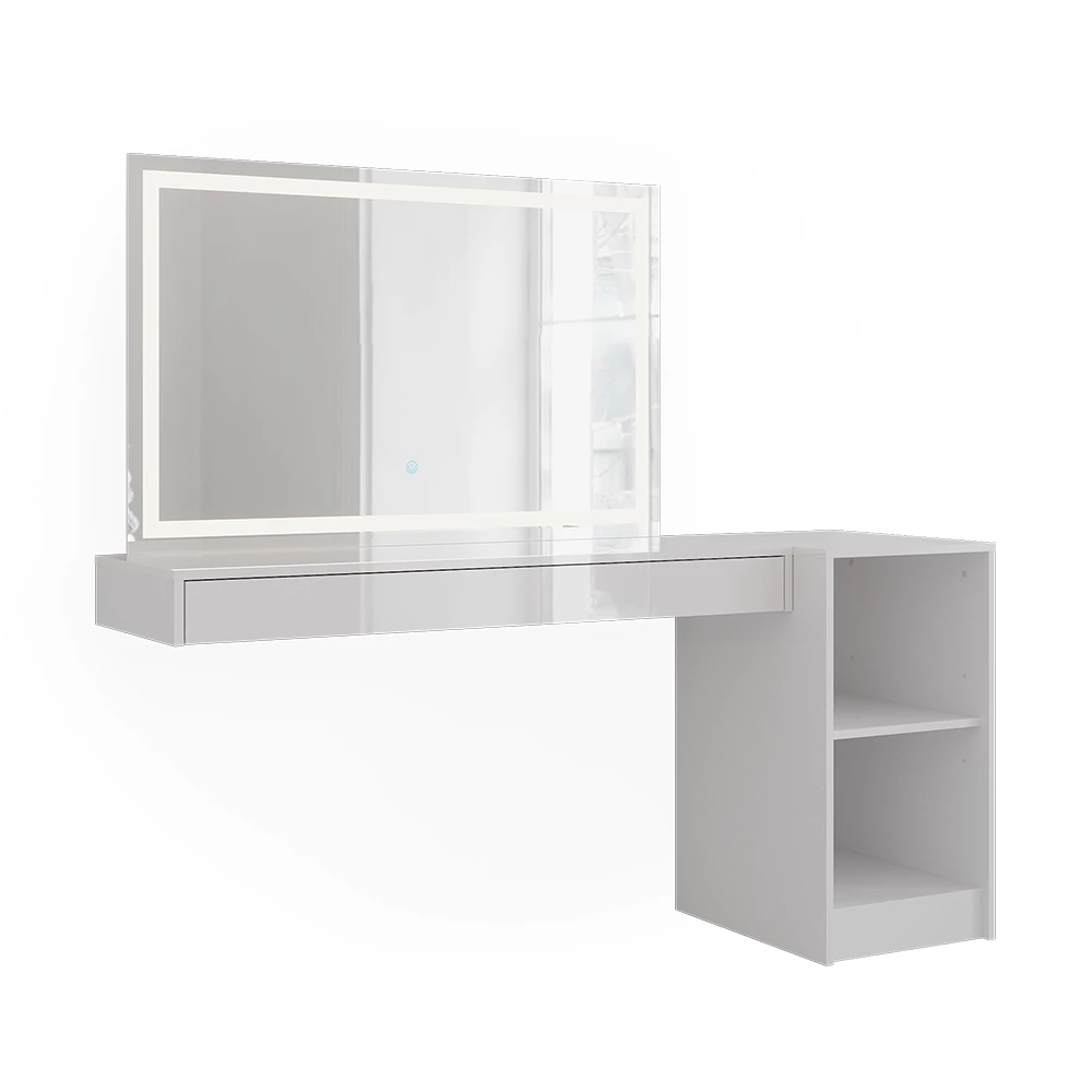 Coiffeuse en Blanc sur fond blanc