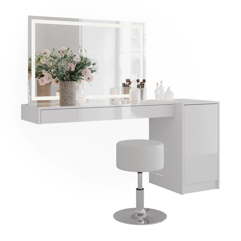 Stół do toalety in Biały on white background with decorative elements