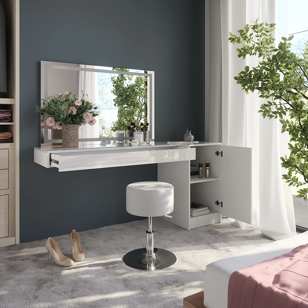 Close-up of Stół do toalety in Biały, showing design and surface details