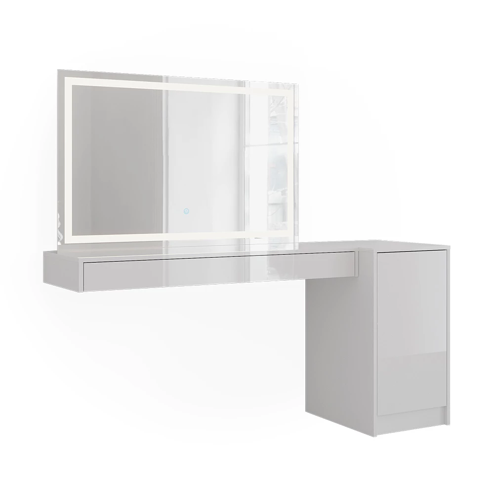 Coiffeuse en Blanc sur fond blanc