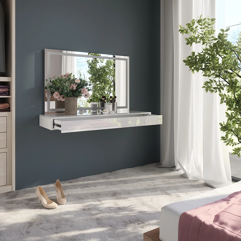 Close-up of Kaptafel in Wit, showing design and surface details