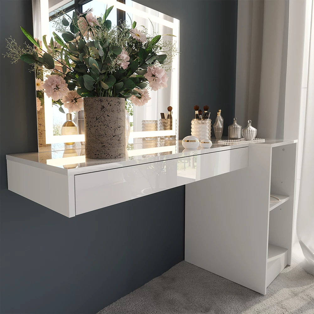 Close-up of Stół toaletowy in Biały, showing texture/details